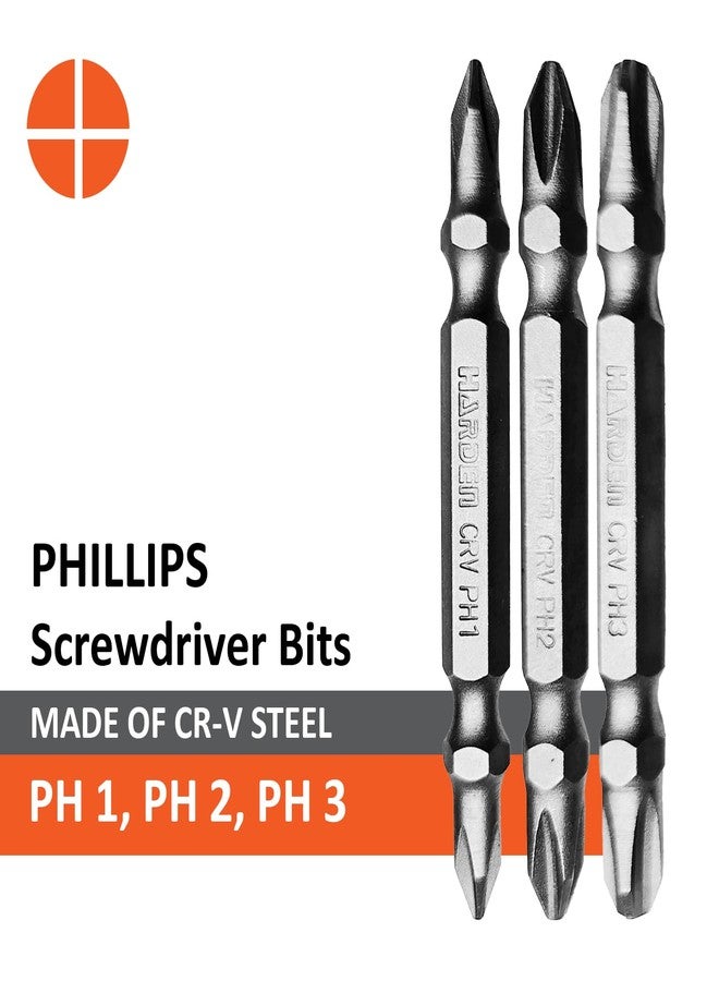 Harden 9-Piece Magnetic Screwdriver Bit Set - Double-Sided Slotted, Phillips & Pozi Tips | CR-V Steel, 65mm Length | Professional Drill Bit Kit - 550601 - Image 3
